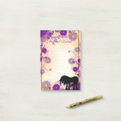 神秘的なユニコーンとライン（黄色、紫） ポストイット (デスク上)