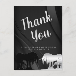 神秘的なユニコーンの感謝 (ブラック スワール) ポストカード