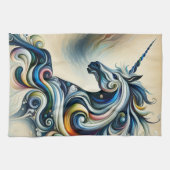 神秘的なユニコーンの渦巻き キッチンタオル (横)