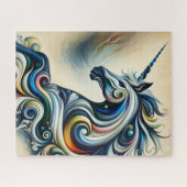 神秘的なユニコーンの渦巻き ジグソーパズル (横)