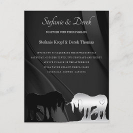 神秘的なユニコーンの結婚式招待状 ポストカード