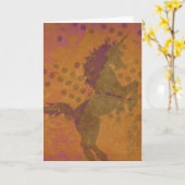 神秘的なユニコーンカード カード (黄色い花)