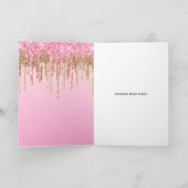 神秘的なユニコーングリッターポニー紫色の髪の滴下 カード (内部)