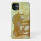 神秘的なユニコーンシルエット(霧がかった黄色の星) Case-Mate iPhoneケース (裏面)