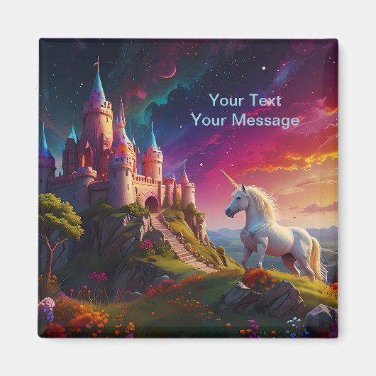 神秘的なユニコーン宇宙夢 – 穏やかな威厳 マグネット (正面)