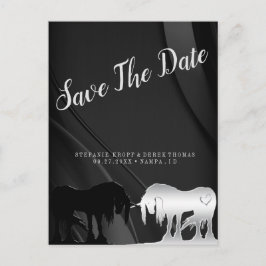 神秘的なユニコーン日付を保存（黒い渦巻き） ポストカード