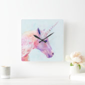 神秘的なユニコーン スクエア壁時計 (ホーム)