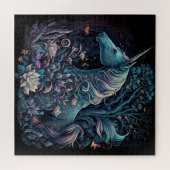 神秘的なユニコーン – ファンタジー林 ジグソーパズル (横)