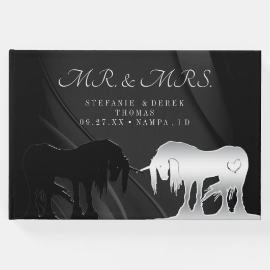 神秘的なユニコーン(黒い渦巻き) ゲストブック (正面)