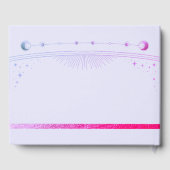 神秘的なラベンダーピンクサンムーンスター結婚ズ ゲストブック (裏面)