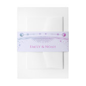 神秘的なラベンダーピンクサンムーンスター結婚ズ 招待状ベリーバンド (正面例)