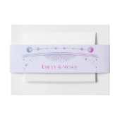 神秘的なラベンダーピンクサンムーンスター結婚ズ 招待状ベリーバンド (正面例)