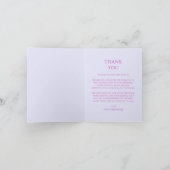 神秘的なラベンダーピンクサンムーンスター結婚フォト サンキューカード (内部)