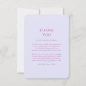 神秘的なラベンダーピンクサンムーンスター結婚フォト サンキューカード (裏面)