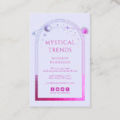 神秘的なラベンダーピンクサンムーン天文学宇宙 名刺 (正面)