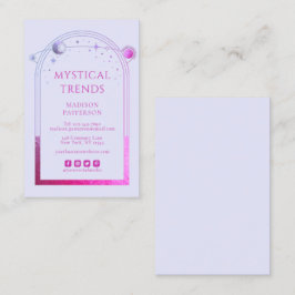 神秘的なラベンダーピンクサンムーン天文学宇宙 名刺