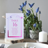 神秘的なラベンダーピンクサンムーン天文学結婚の テーブルナンバー