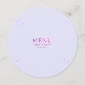 神秘的なラベンダーピンクサンムーン宇宙結婚ズ メニュー (裏面)