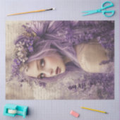 神秘的なラベンダーフェアリーシリーズデザイン#3 薄葉紙 (クラフト)