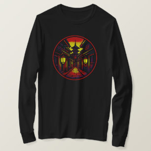 神秘的なランタンアリー – パゴダ ブラックのみ Tシャツ