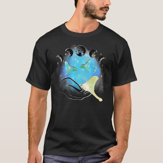 神秘的なルナモス 月 神秘的 サイキック ゴス セレスト Tシャツ (正面)