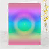 神秘的なレインボーグラデーションアイ カード (黄色い花)