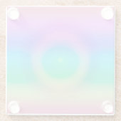 神秘的なレインボーグラデーションアイ ガラスコースター (裏面)