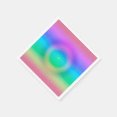 神秘的なレインボーグラデーションアイ スタンダードカクテルナプキン (角)