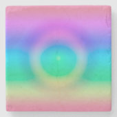 神秘的なレインボーグラデーションアイ ストーンコースター (正面)