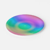 神秘的なレインボーグラデーションアイ ペーパープレート (アングル)