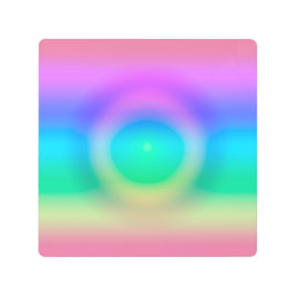 神秘的なレインボーグラデーションアイ メタルプリント