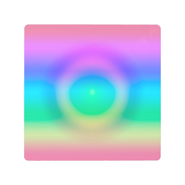 神秘的なレインボーグラデーションアイ メタルプリント (正面)