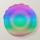 神秘的なレインボーグラデーションアイ ラウンドクッション (裏面)