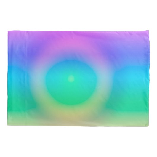 神秘的なレインボーグラデーションアイ 枕カバー (裏面)