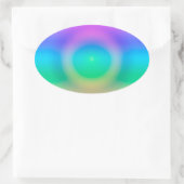 神秘的なレインボーグラデーションアイ 楕円形シール (バッグ)