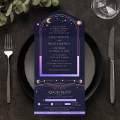 神秘的なレインボーサンスタームーン天文学宇宙 オールインワン招待状