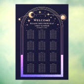 神秘的なレインボーネイビーブルーサンムーンスターズ結婚ズ ウィンドウサイン (シート3)