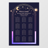 神秘的なレインボーネイビーブルーサンムーンスターズ結婚ズ ウィンドウサイン (シート)