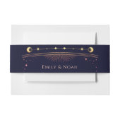 神秘的なレインボーネイビーブルーサンムーンスターズ 招待状ベリーバンド (正面例)