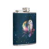 神秘的なレインボーフクロウと満月の天空 フラスク (右)