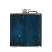 神秘的なレインボーフクロウと満月の天空 フラスク (裏面)