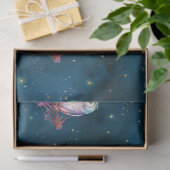 神秘的なレインボーフクロウと満月の天空 薄葉紙 (ギフト)