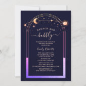 神秘的なレインボーブルーシナブライダルシャワー 招待状 (正面)