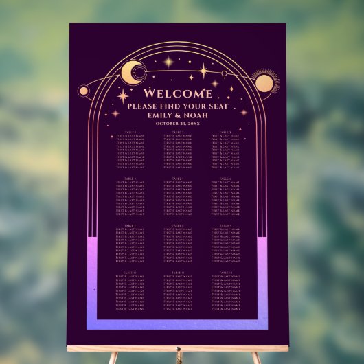 神秘的なレインボープラムサンムーンスターズ結婚ズ アクリルサイン (ニュートラル)