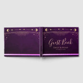 神秘的なレインボープラムサンムーンスターズ結婚ズ ゲストブック (全面)