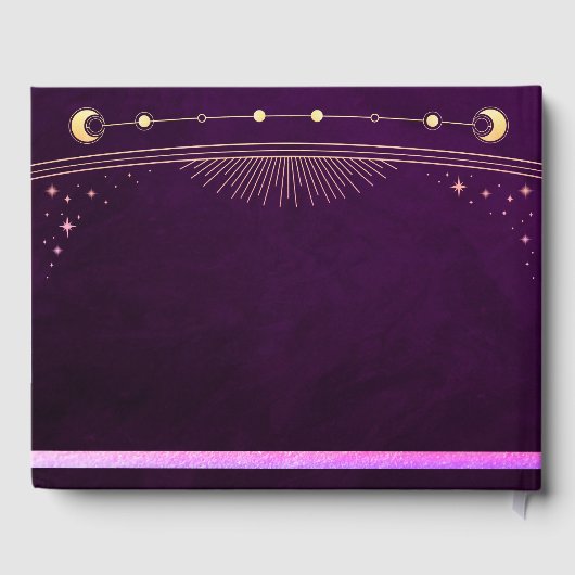 神秘的なレインボープラムサンムーンスターズ結婚ズ ゲストブック (裏面)