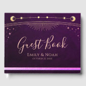 神秘的なレインボープラムサンムーンスターズ結婚ズ ゲストブック (正面)