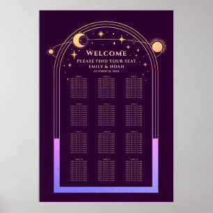 神秘的なレインボープラムサンムーンスターズ結婚ズ ポスター