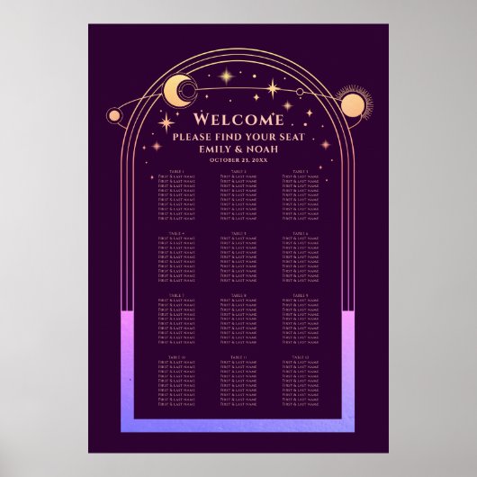 神秘的なレインボープラムサンムーンスターズ結婚ズ ポスター (正面)