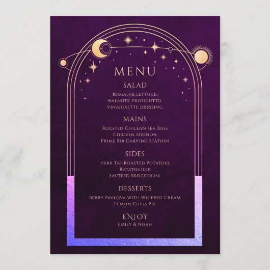 神秘的なレインボープラムサンムーンスターズ結婚ズ メニュー (正面)